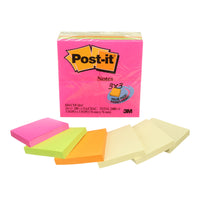 Post-it - bloc de feuillets autocollants, couleurs variées, 3 po x 3 po, paquet de 24-Les feuillets Post-it sont recyclables