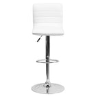 Flash Furniture – Tabouret de bar contemporain et ajustable en vinyle blanc et à pied chromé (CH920231WH)-Tabouret de style contemporain