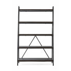 Bibliothèque Live Edge de Gry Mattr, noyer noir-Tablettes à bord vif fabriquées avec un cadre métallique solide