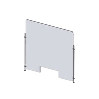 Mark Maker Rod Sneeze Guard - Acrylique transparent 1/4" -panneau de 30" Lx31,5"H- ensemble de tiges de 24"H - passage de 4"x12"-Distanciation sociale optimale entre deux groupes de personnes