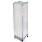 Azar Displays – Présentoir de sol à panneaux perforés sur 4 côtés et à roulettes, 60 x 16 po, blanc (700406-WHT)-Présentoir rotatif carré en tour avec roulettes