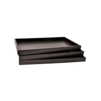 Eddie's - Plateau à bijoux empilable - 14-3/4 po L x 8-1/4 po l x 1 po H - Noir - 6 par paquet-Plastique