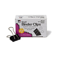 Charles Leonard – Pinces relieuses, petites, capacité de 3/8 po, boîte de 12, noir, 576/paquet (CHLBC02)-Pinces relieuses, petites, 3/4 po, capacité de 3/8 po