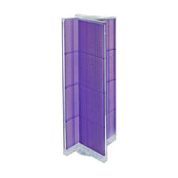 Azar Displays – Présentoir à panneaux perforés sur 4 côtés de 16 L x 60 H (po), base rotative, violet translucide (700420-PUR)-Comprend quatre panneaux et une bande porte-affiche en acrylique et repose sur une base rotative de 20 po