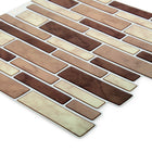 CTG Brands Multi Rectangular Tile, 10" x 10", Brown, 6 Pack-Carreaux de qualité supérieure: les carreaux de dosseret mural à peler et coller sont faits de plastique PVC de haute qualité, durable et écologique, résistant à l'eau et à la moisissure qui ne jaunit jamais avec le temps