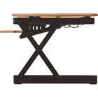 Rocelco - Support de bureau réglable pour clavier assis/debout 32" avec tapis anti-fatigue - Teck-Passe-fil pour la gestion des câbles
