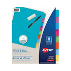 Avery® – Intercalaires Big Tab™ Écrire et effacer - 8 onglets - paq./1 - multicolores-Intercalaires papier de couleur vive