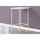 Monarch Specialties - 2376 Bar Maison - Dessus Blanc Et Metal-La table de bar est munie d'un tablier lisse fini blanc qui est parfait pour les boissons, collations et articles de décoration