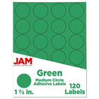 JAM Paper Sceaux autocollants ronds, 1 1/2 po, vert, 360/paquet-Taille : 1,5 po