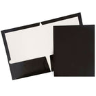 JAM PaperMD – Chemises de présentation lustrées avec deux pochettes, noir, 50/paquet-Chemises de présentation noires lustrées