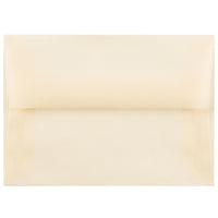 JAM Paper Enveloppes livret à fermeture gommée, papier vélin translucide, 3 5/8 x 5 1/8 po, ivoire ocre printemps, 100/pqt-Ivoire ocre printemps