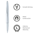 A.T. Cross - ATX Stylo à bille roulante, chrome-Les stylos Cross sont des cadeaux parfaits depuis plusieurs générations et sont fièrement offerts dans une boîte-cadeau de qualité supérieure. 