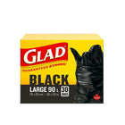 Gladà nœud facile - Sacs Grands sacs à ordures - 90L - Paquet de 30-SACS À ORDURES NOIRS: Boîte de 30 grands sacs à ordures de Glad d’une capacité de 90 L.