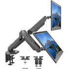 ShoppingAll - Support de montage pour deux moniteurs avec 2 bras pivotants - noir-Il est doté de deux ports USB 3.0 super rapides et de ports audio pour un accès rapide aux lecteurs flash et pour recharger vos appareils.