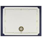 St. James - Porte-certificats/porte-documents - Sceau d'argent avec ruban bleu - bleu marine - paquet de 5-Convient pour les certificats de récompense en format paysage ou portrait
