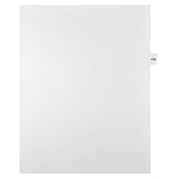 Markmaker - Intercalaires imprimes Legal, Blanc, 1/15th coupe, format lettre, sans trous, 25 tabs/PQT, 5 PQT/Boite, Numero 170-Intercalaires imprimes Legal