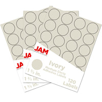 JAM Paper Sceaux autocollants ronds, 1 1/2 po, ivoire, 360/paquet-Taille : 1,66 po