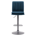 CorLiving - Tabouret de bar touffeté  réglable tapissé bleu Palmer - lot de 2-Siège à haut dossier touffeté pour le style et le confort