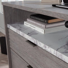 Sauder - La Collection East Rock Classeur latéral - Finition Ashen Oak-Tablette ouverte offre espace rangement supplémentaire.