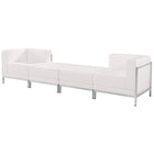 Flash Furniture – Mobilier modulaire HERCULES Imagination, chaises et pouf, cuir blanc, 4 modules (ZBIMAGSET7WH)-113 larg. x 28 prof. x 27,25 haut. (po)