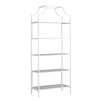 Sauder Anda Norr Bibliothèque avec 5 Tablettes - 70.87" H - Finition White (425786)-Le Standard - Finition White - Métal, Verre