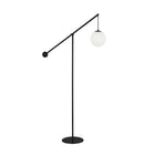 Dainolite - Lampe sur pied à incandescence transitionnelle Holly, 1 lumière, noir mat avec verre opale-Noir mat
