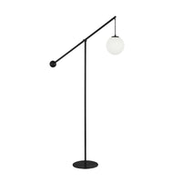 Dainolite - Lampe sur pied à incandescence transitionnelle Holly, 1 lumière, noir mat avec verre opale-Noir mat