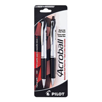 Pilot - Stylos à bille Acroball rétractables - 0,7 mm - noir - paquet de 2-écriture sensationnelle  