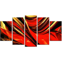 Designart – Impression sur toile, rubans de lave rouge (PT3031-373)-Impression