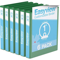 Davis Group Super offre Easyview, Reliure View à anneaux ronds 1 po, personnalisable, paquet de 6 - Vert-3 Reliure À Anneaux