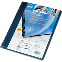 GBC - Couvertures de présentation Designer Premium Plus, marine uni, couverture arrière, paq./25-Mélangez et agencez les les couvertures avant et arrière pour ajouter une touche personnelle   