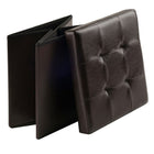 Winsome - Pouf Ashford 15 po x 15 po avec espace de rangement, similicuir, espresso (92415)-Similicuir, fini espresso