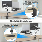 ShoppingAll - Bras à ressort à gaz pour double moniteur et ordinateur portable - Blanc-Poids: 16 lb