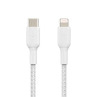 Câble USB-C vers Lightning 90 cm Belkin - Blanc-Prise en charge de la charge rapide