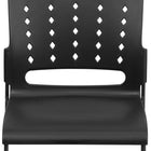 Flash Furniture - Chaise empilable noire de la série HERCULES à base traîneau d'une capacité de 881 lb avec dossier ventilé-Entretoise transversale avant
