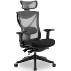 MotionGrey - AirGlide Series - Chaise de bureau ergonomique pour bureau d'ordinateur executif - Noir-Support dorsal ergonomique
