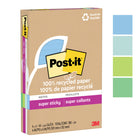 Post-it - Feuillets super collants - 4 po x 6 po - Collection Oasis - 45 feuilles/bloc - Paquet de 4, 180 feuilles-La collection Oasis comprend Bleu délavé, Menthe fraîche, Chaux et Vert chanceux
