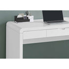Monarch Specialties - 7580 Bureau 48 po L - Blanc Lustre/Tiroir D'Entreposage-Dimensions du produit: 47,25 pouces L x 23,75 pouces P x 30 pouces H