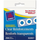 Avery - Renforts autoadhésifs, transparents, paq./250-Les renforts Avery sont conçus pour réparer des trous déchirés  