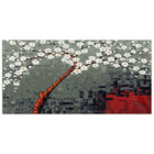 Design Art – Abstract Grey and White Flowers, impression sur toile, 5 panneaux (PT2001-32X16-1P)-Impression