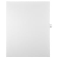 Markmaker - Intercalaires imprimes Legal, Blanc, 1/15th coupe, format lettre, sans trous, 25 tabs/PQT, 5 PQT/Boite, Numero 142-Intercalaires imprimes Legal