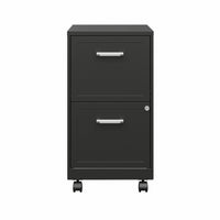 Hirsh - Classeur vertical de 18 po à 2 tiroirs, mobile et pratique - noir-Les tiroirs sont prévus pour des dossiers suspendus de format lettre