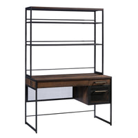 Sauder - La Collection Briarbrook Meuble d'ordinateur avec surmeuble - Finition Barrel Oak-Meuble d'ordinateur avec surmeuble