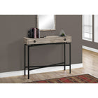 Monarch Specialties - 3455 Table D'Appoint - 42 po L/Faux Bois Taupe/Console Noir-Grand tiroir de rangement pour votre courrier ou vos clés
