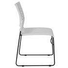 Flash Furniture – Chaise empilable Hercules, base traîneau, dossier ventilé, capacité 881 lb, blanc (RUT2WH)-S'empile jusqu'à 5 chaises de hauteur