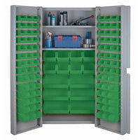 KLETON – Armoires à combinaison à portes creuses, 98 bacs, vert-Robuste et entièrement soudée de calibre 16, armoire à combinaison bac/tablette