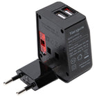 Targus - Chargeur de voyage universel avec ports USB-Compatible avec les pays d'Afrique, d'Asie, des Caraïbes, d'Amérique centrale, d'Europe, du Moyen-Orient et d'Amérique du Nord