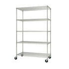 Étagère à tablettes grillagées à 5 niveaux TRINITY EcoStorage, Chrome (TBFZ-0915)-Homologation NSF