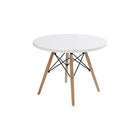 Plata Import – Table pour enfants Eiffel, dessus blanc (GT-086W)-Pattes en bois et plateau en MDF