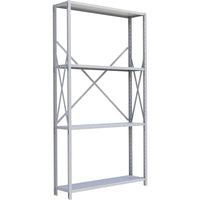 Metalware – Étagère sans boulons RK287, 4 tablettes, 48 x 18 x 88 po, gris pâle-Système de tablettes réglables offrant un espace de rangement solide, mais économique qui convient à vos besoins